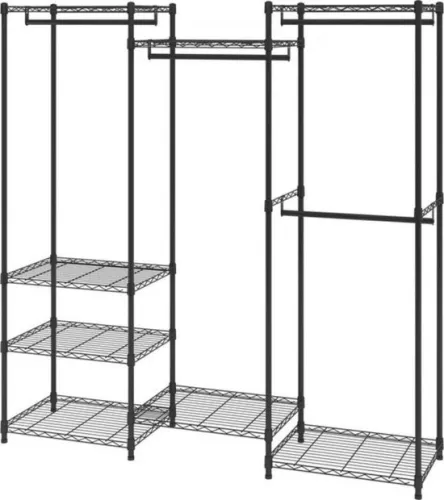 Freestanding Clothes Rack - 362kg Load Capacity - 3 Bars - 8 Tiers