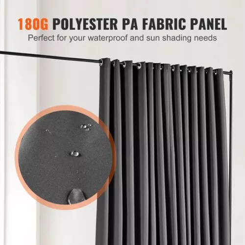 Collox Partition curtain - Partition wall - Partition stand - Privacy screen - On wheels - Portable panel - 301x30x240.5 cm - Black