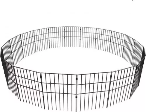 Metal Garden Fence - 44x33 cm - Carbon Steel - Including Fixing