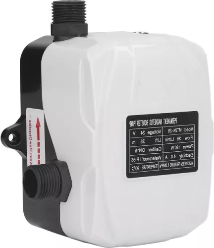 Self-priming 180 W booster pump for higher water pressure in garden and home use.