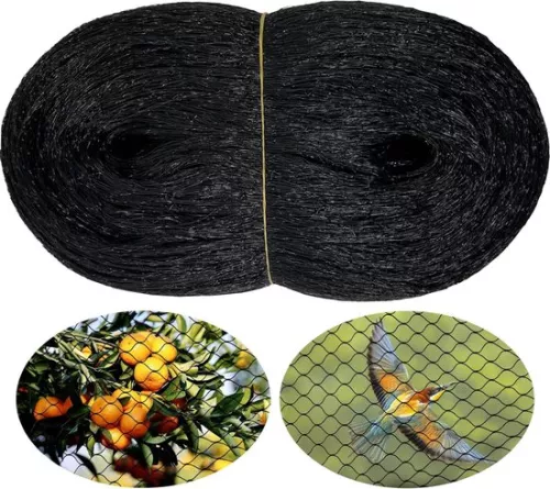 Bird Protection Net - Fine Mesh Garden Net Suitable for Fruit Trees - 1 Piece - Black - 6 mx 10 m