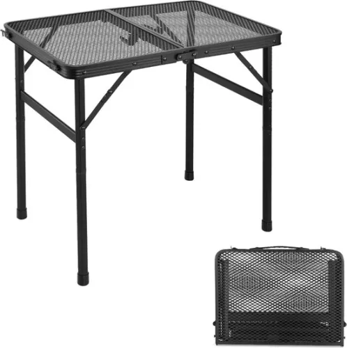 Picnic Table - Camping Table - Balcony Table - Mini Variant - 42D x 32W x 7H CM - Foldable - Black