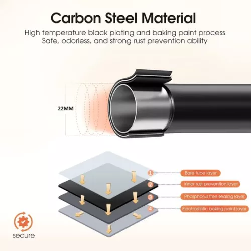 merkloos Clothes rack with wheels - sturdy clothes rail - black (9502953314766)