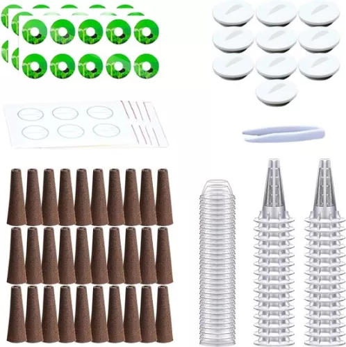 161 Pieces Growth Sponges Set - Replacement Growing Sponges - Hydroponics System - Indoor Garden Kit Hydroponics System