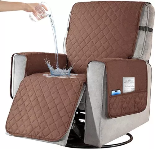 Recliner Protector for Relax Chair - Non-Slip, Waterproof, 1-Seater Seat Protector with Bag - Pet and Child Protection, 63.5cm Wide