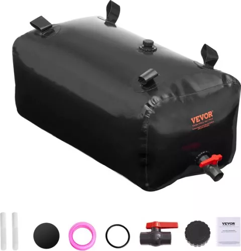VEVOR 113L Water Bag, Durability, Rain, Fire and Abrasion Resistant, with Hoses, for Outdoor Activities, Home Use, Garden Irrigation, Camping Trips, Camper Setups, Drought Resistance, Agricultural Fire Protection