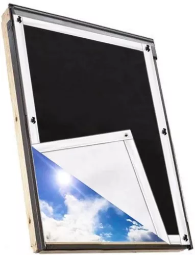 Blackout curtain - roof window sun protection - roller blind - heat protection - Velux and Roto windows - 96 x 120 cm sun protection suction cup