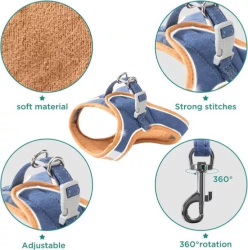 Anti-Escape Cat Vest with Leash Adjustable Harness for Small Cats - Reflective Stripes Cat Harness