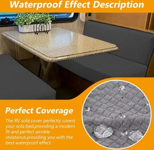 merkloos 2 pcs camping pillowcases - universal stretch - foldable sofa protector - dark gray (8785310313881)