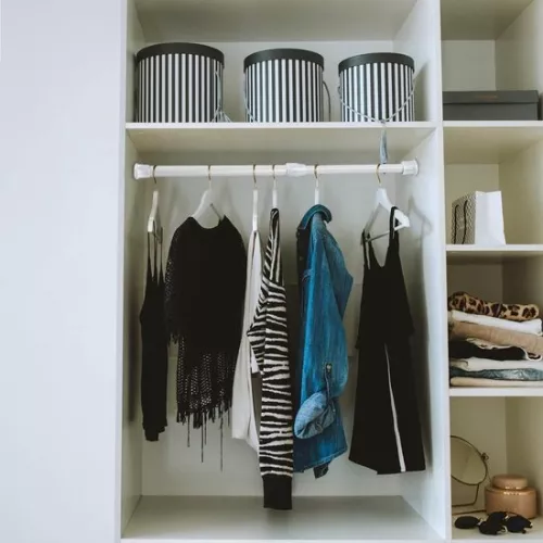 Curtain tension rods 30-50 cm adjustable - 6 pieces, No drill tension pole for curtains, white - extendable rod, clothes rail for closet - bathroom, bedroom Curtain tension rod