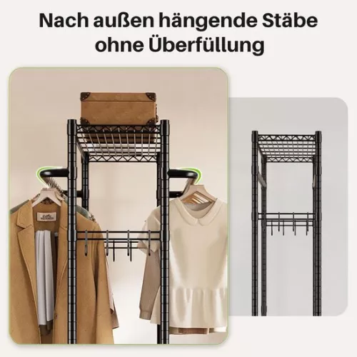 merkloos Double Wheeled Clothes Rack - Adjustable Shelves with 400 lbs Load Capacity (9505131751483)