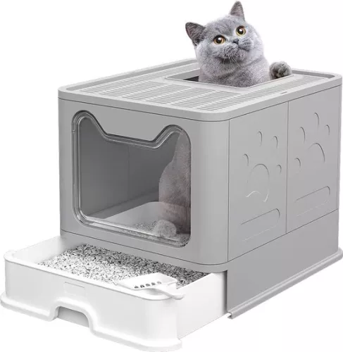 Cat Litter Box - Self Cleaning Litter Box - Cat Toilet with Tray