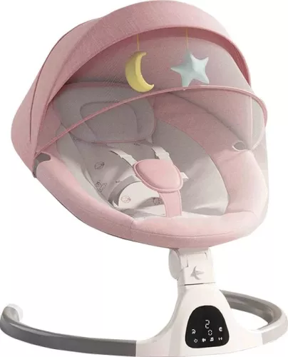 Baby cradle - Baby bed - Cradle - Baby rocking chair - Electric swing - Pink - 65x65x47.5cm