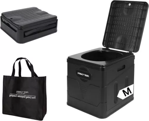 Mobile separation toilet foldable compact M: 31 x 27 x 30 cm - For adults and children: outdoor camping hiking file