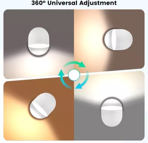 merkloos Dimmable LED Wall Lamp with Touch Control and 360° Adjustability - Warm White Light for Home Use (4800325316109)