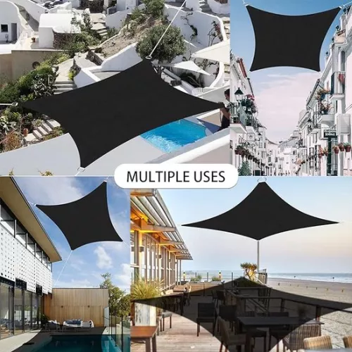 Shade Sail Sunshade Shade Cloth Rectangular Waterproof Sun Protection with UV Protection, for Garden, Balcony, Terrace, Camping 3x5m