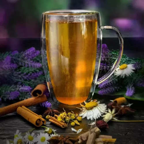 Tea glass, coffee glass, double-walled, thermal glass, with handle, large, made of borosilicate glass, 6 x 400 ml