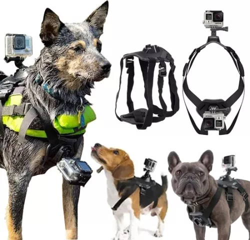 DKE&YMQ SHANSHUIART Gopro Dog Harness Holder, Soft and Adjustable Gopro Dog Harness for Large, Medium and Small Dogs, Can be Used for Chest and Back Fixation, Suitable for All Models