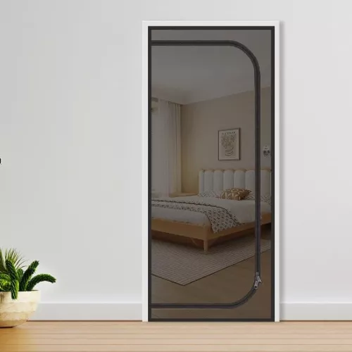 Cat Screen Door, Extra High Anti-Cat Net, Anti-Theft Door, Anti-Mosquito, Anti-Cat Scratch Net, With Zipper, Suitable for Living Room, Kitchen, Bedroom, Black，80x200cm