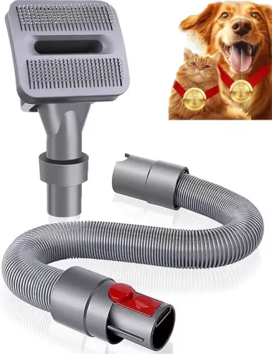 Dog brush for Dyson vacuum cleaner - dog hair brush attachment - extension hose and adapter - V11 V10 V8 V7