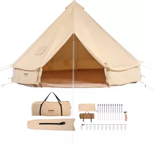 Tent - Camping - Canvas - Yurt - 4-6 Person - Bell Tent - Waterproof - Camping - 4 x 4 m