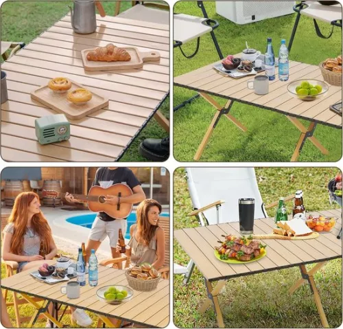 unbranded Folding Camping Table - Portable and Versatile - 1 Piece - Aluminum - 120 x 60 x 45 cm (9508313279669)