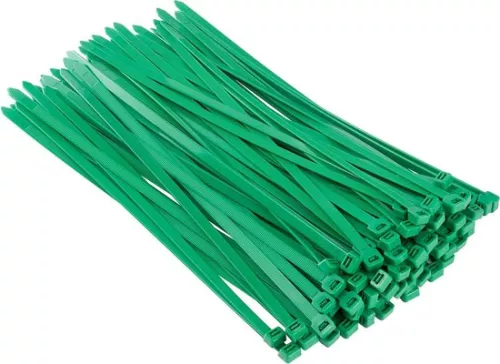 Long Green Cable Ties 300mm x 76mm - Pack of 100 - 12 Inch - Premium Nylon Zip Ties - Heavy Duty - Plastic Tie Wraps - Secure Self-Locking Mechanism - Home, Garden, Office