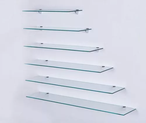 Glass Wall Shelf - Clear Shower Shelf - 80 cm - Safety Glass