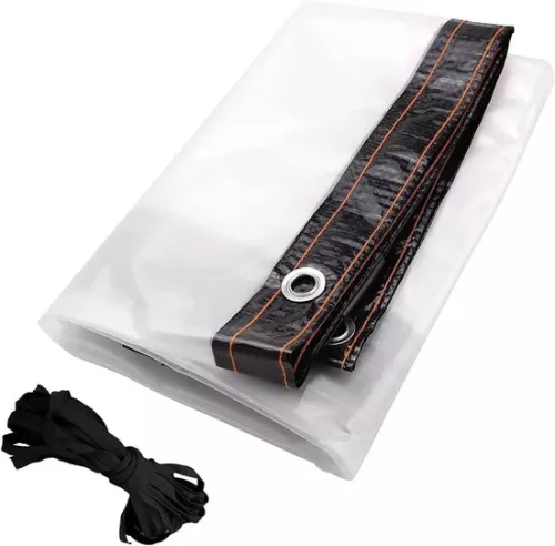 Transparent tarpaulin - waterproof tarpaulin - 1.5 x 2.5 m - PE tarpaulin - suitable for patio and garden