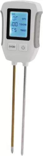 High-Precision Soil Moisture Meter with Digital Display and Accessories - Soil Testing Equipment for Plant Care - Dual Probe - pH Meter - Garden Tools