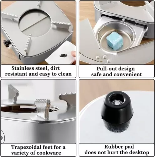 Outdoor Portable Stainless Steel Alcohol Burner Fondue Spirits Cooker