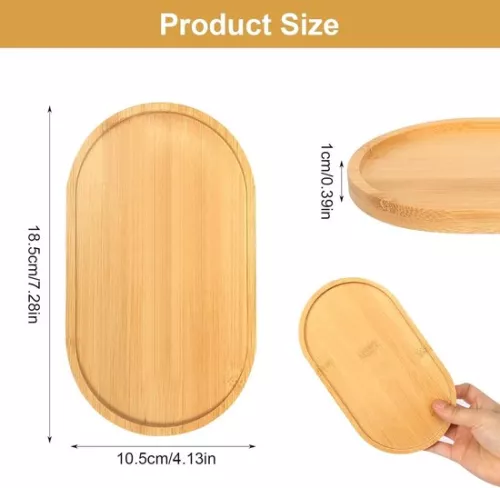 merkloos Allecto Premium - Wooden tray set of 8, bamboo serving board for tea, coffee and cake (8785345757377)