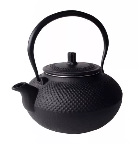 Cast iron teapot with tea strainer - 1.5 liter - enameled - rotating handle