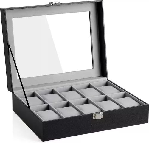 In And OutdoorMatch Luxury watch box Isjen - Watch box Storage box - Jewelery box - Men - 10 pieces - 25x20x8cm