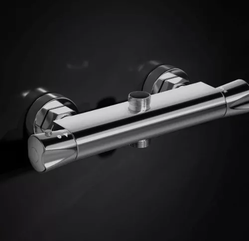 Thermostatic Shower Mixer with Double Outlet - Chrome - Wall Mounted - 264 mm - 1/2