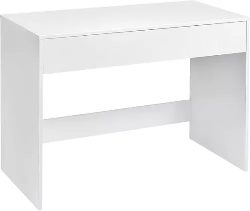 100 cm desk with drawer, suitable as computer desk, dressing table or work table for home or small office. Colour: white.