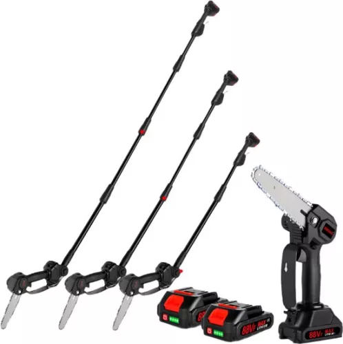 Telescopic Chainsaw - Mini Chainsaw - Electric Pruning Shears - Telescopic Chainsaw Battery - 3500W - Adjustable Height - Portable Garden Tools - 2 Battery EU Plug